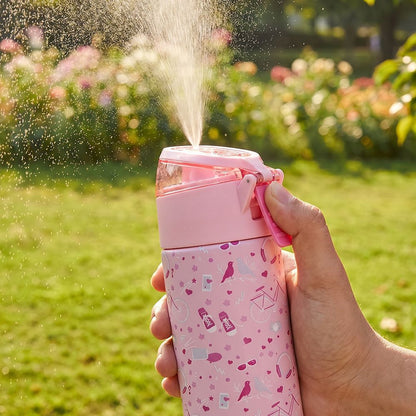 Eazy Kids - Insulated Stainless Steel Spray Water Bottle - Life Pink - 640 ml