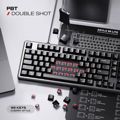 Cybeart Akula 99 Lite - Compact Full Size Wired RGB Gaming Keyboard - Black