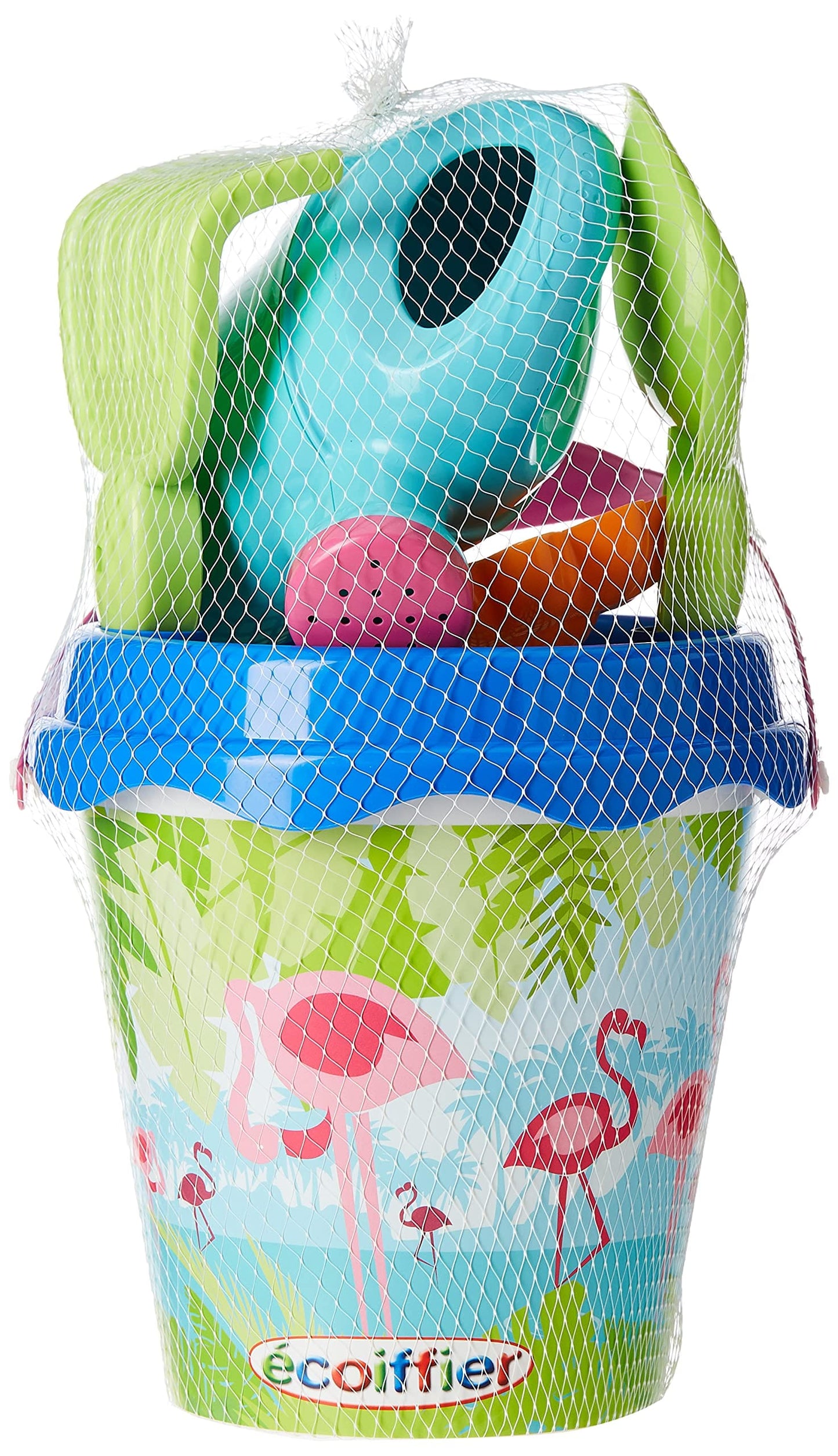 Ecoiffier Arts & Crafts ECOIFFIER - BEACH 17 CM FLAMINGO IML BUCKET WITH ACCESSORIES