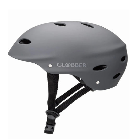 Globber - Adjustable Helmet Grey Large - Ventilated ABS Shell, EPS Foam Liner, Safety Fit Ages 14+, Size 59-61 cm