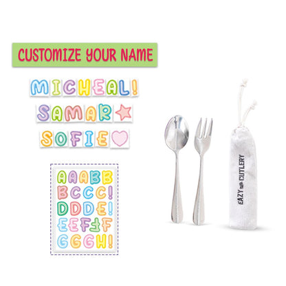 Eazy kids - 6 And 4 Convertible Bento Lunch Box With Steel Spoon Fork Set And Alphabets Sticker - T-Rex Grey