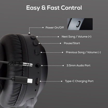 Eazy Kids - Bluetooth 5.4 Wireless Headset - Black