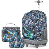 Eazy Kids - 18" Trolley Backpack With Lunch & Pencil Bag - T-Rex