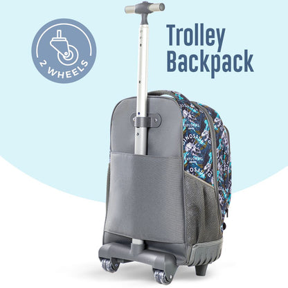Eazy Kids - 18" Trolley Backpack With Lunch & Pencil Bag - T-Rex