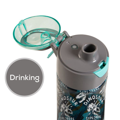 Eazy kids - Insulated Stainless Steel Water Bottle With Spray 640ml - Dinosaurs Green