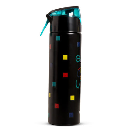 Eazy Kids - Insulated Steel Water Bottle With Spray 640ml - Gamer Black/ Yellow