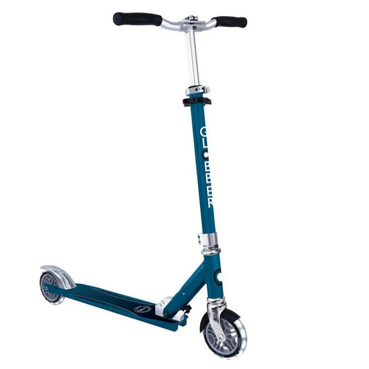 Globber - Flow Element Lights Scooter - Foldable, Height-Adjustable, LED Wheels, Blue