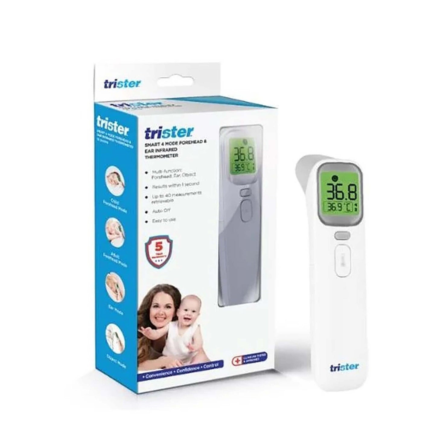 Trister Smart 4 Mode Forehead and Ear Infrared Thermometer