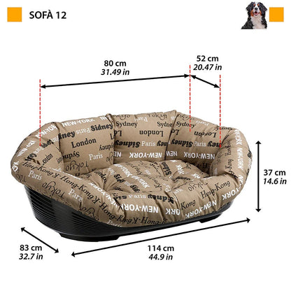 Ferplast Pet Supplies Ferplast Sofa Plastic Bed - Brown - Size 12