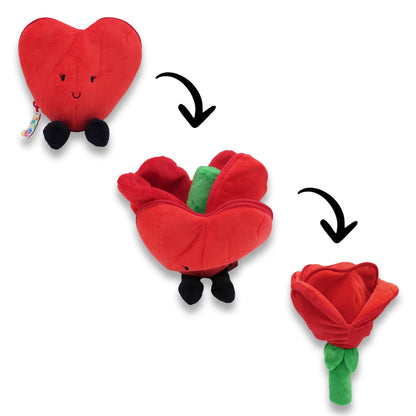 Les Déglingos - Red Heart/Flower Plush Toy