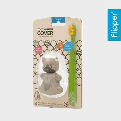 Flipper Bathroom accessories Toothbrush Cover & Toothbrush Flp Fun Animal Combo Pack / Cat