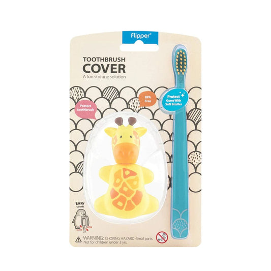 Flipper Bathroom accessories Toothbrush Cover & Toothbrush Flp Fun Animal Combo Pack / Giraffe