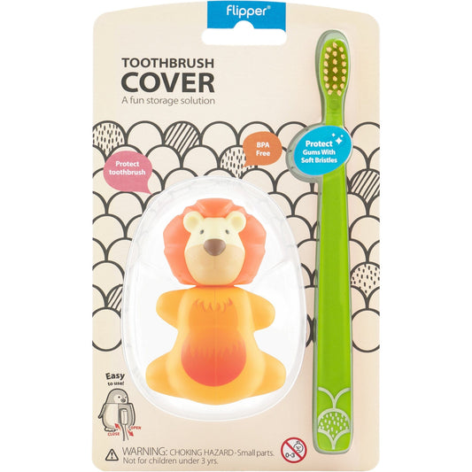 Flipper Bathroom accessories Toothbrush Cover & Toothbrush Flp Fun Animal Combo Pack / Lion