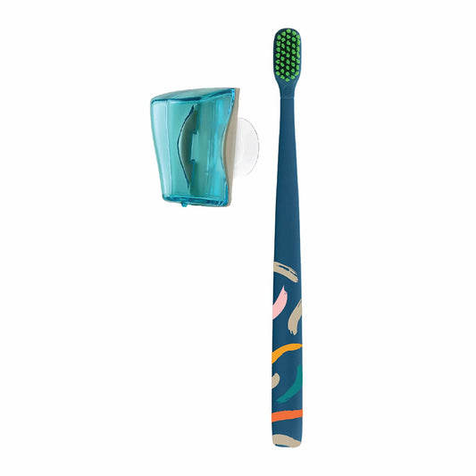 Flipper Bathroom accessories Toothbrush Cover & Toothbrush Flp Twigo Adult Basic Combo Pack / Ocean Blue