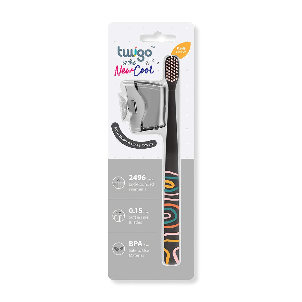 Flipper Bathroom accessories Toothbrush Cover & Toothbrush Flp Twigo Adult Basic Combo Pack / Smoke
