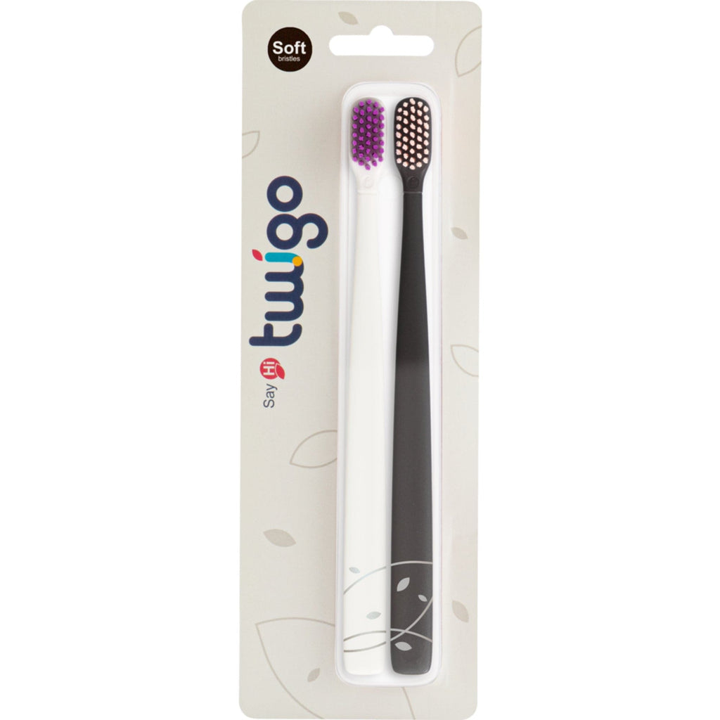 Flipper Bathroom accessories Toothbrush Flp Twigo Adults / Charcoal Brown & Pepper White