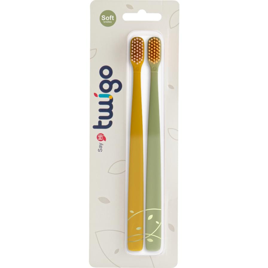 Flipper Bathroom accessories Toothbrush Flp Twigo Adults / Mustard Yellow & Olive Green