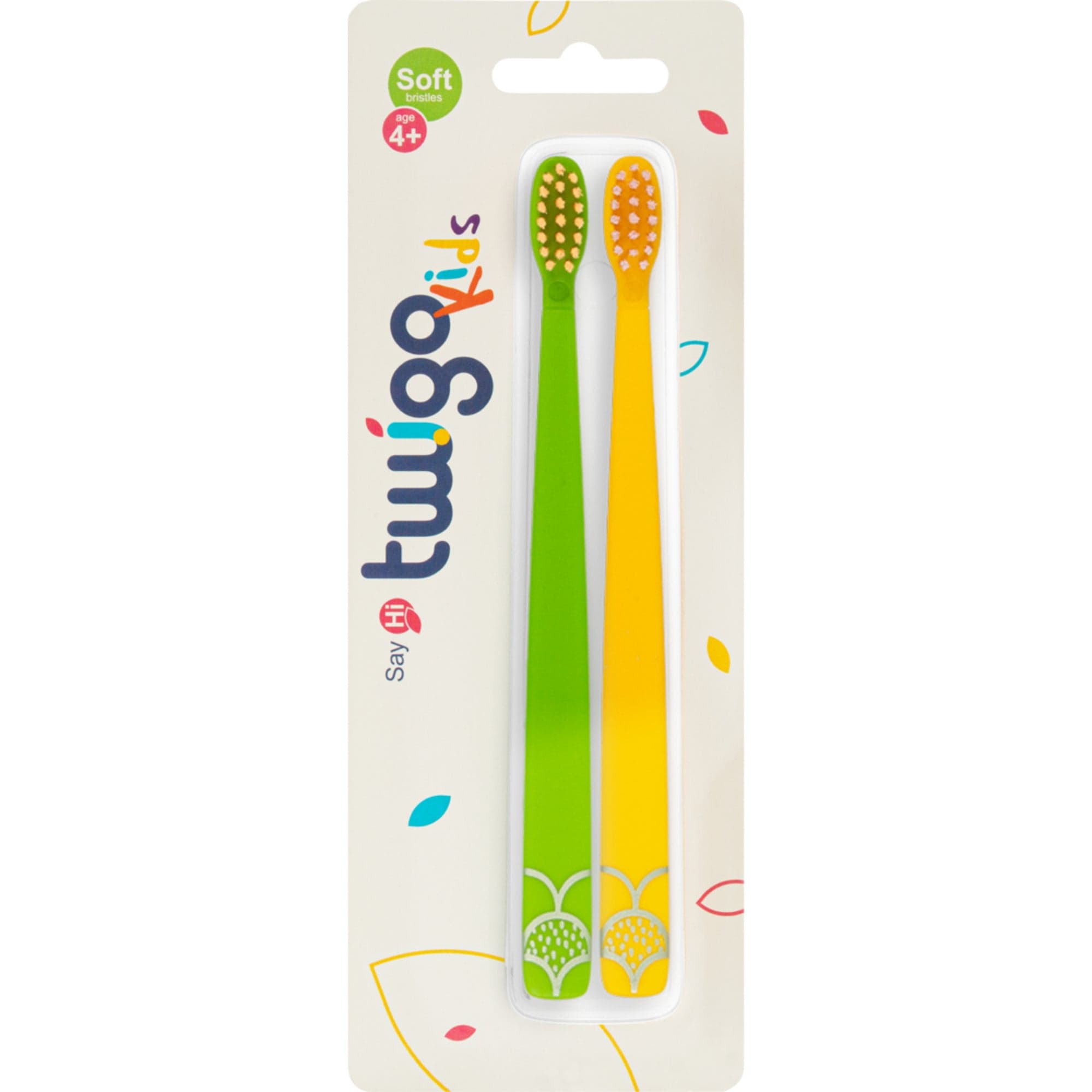 Flipper Bathroom accessories Toothbrush Flp Twigo Kids / Green & Yellow - 2pcs