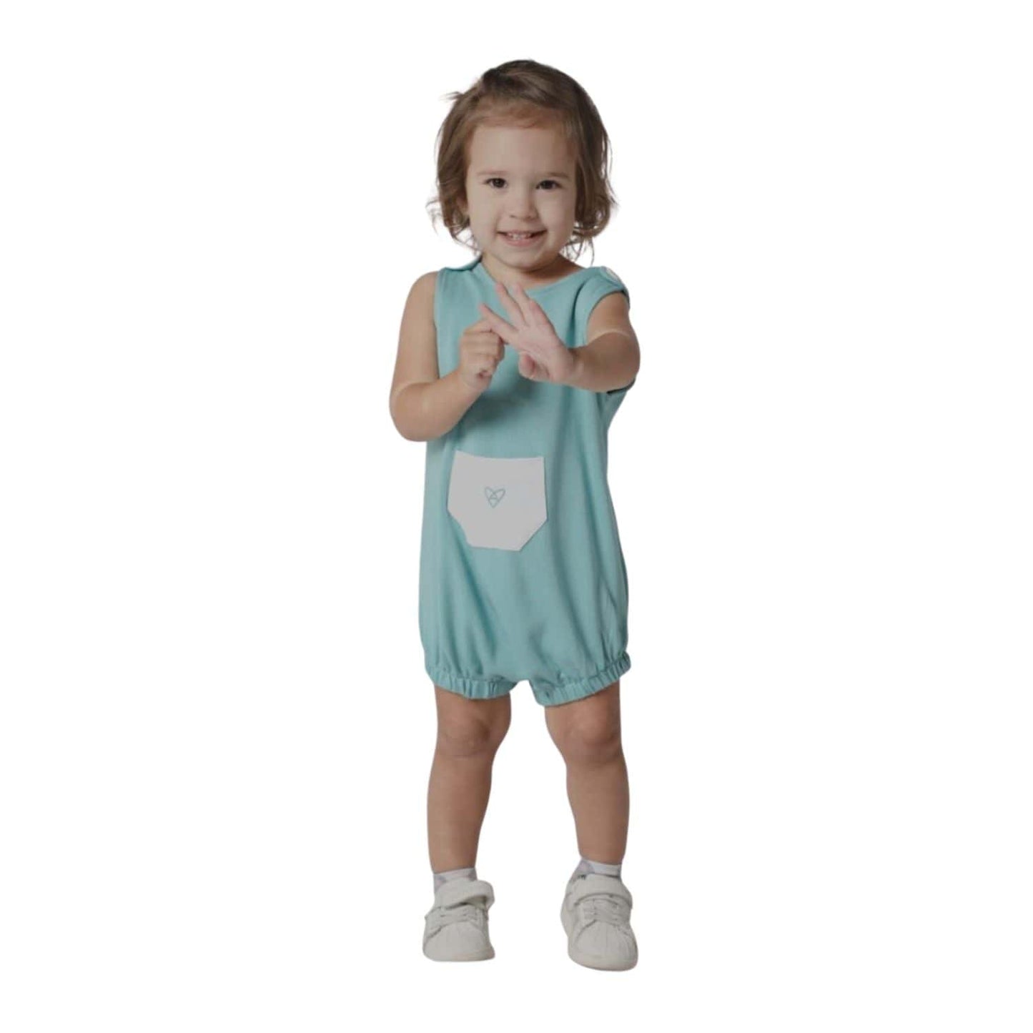 Forever Cute Babies Forever Cute Overall Romper 12-18m - Mint