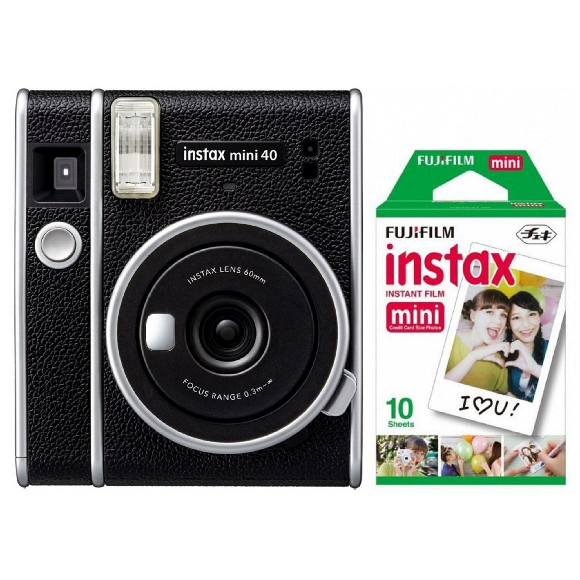 Fujifilm Instax Mini 40 Camera With 10 Sheets Film Pack - Black
