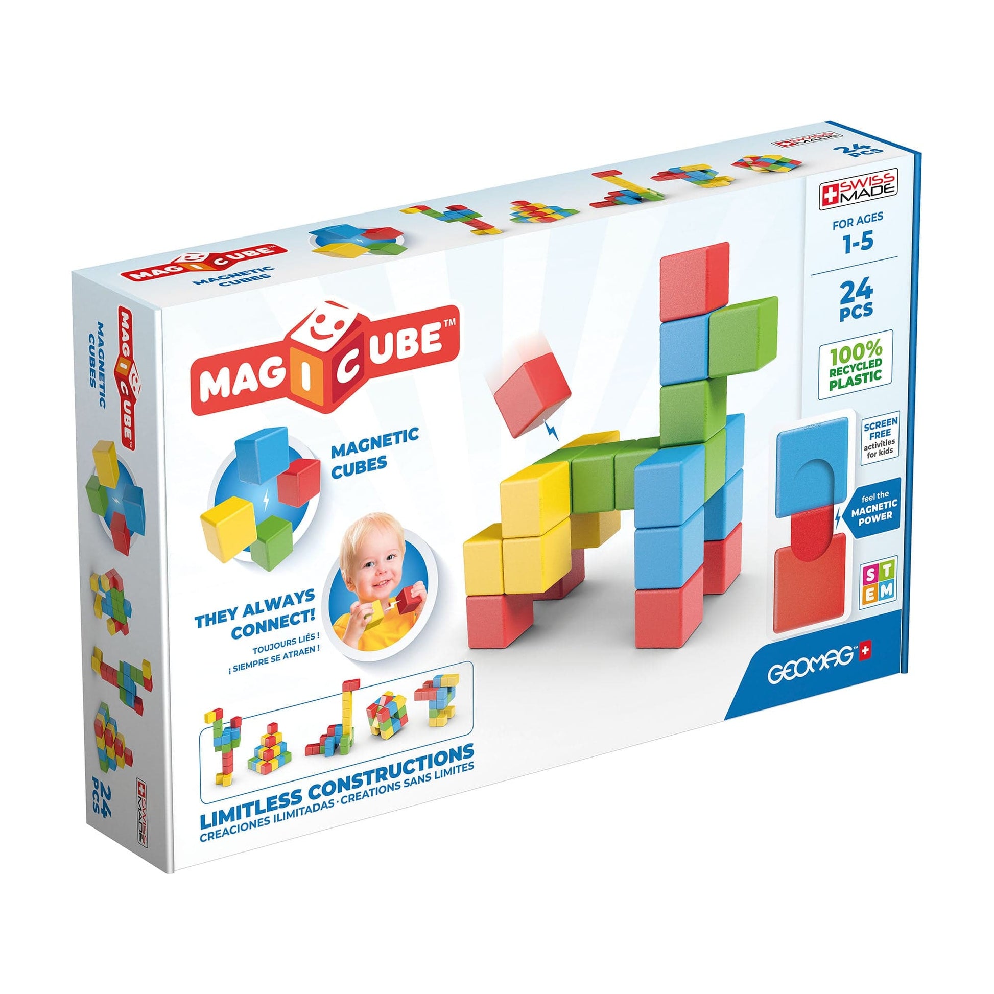 Geomag Toys Geomag Magicube Full Color Recycled Try me 24 pcs