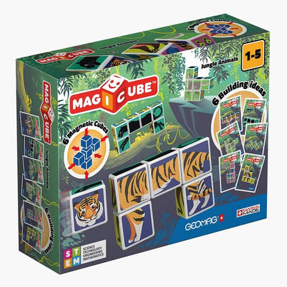Geomag Toys Geomag Magicube Printed Jungle Animals + Cards 9 pcs