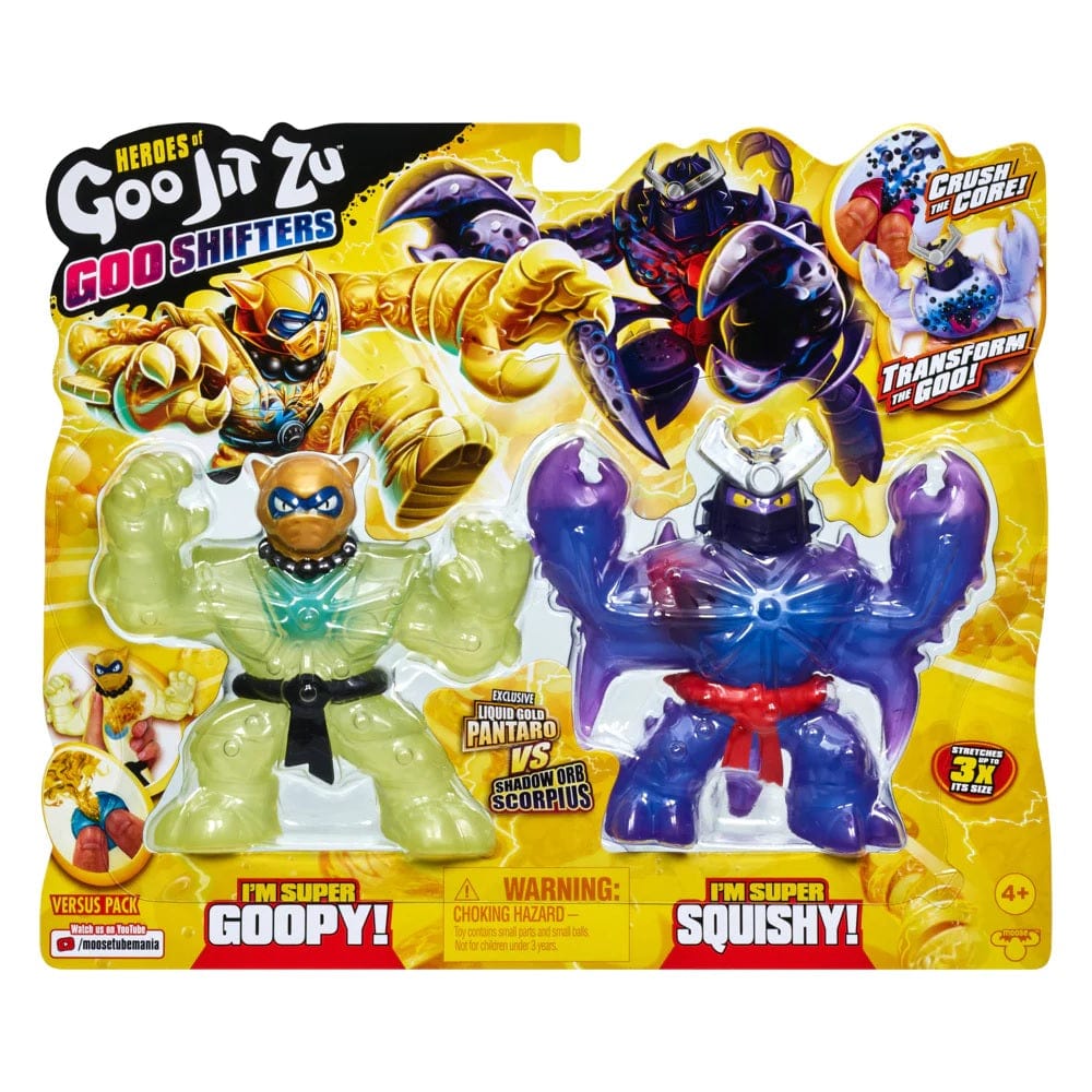 Goo Jit Zu Toys Heroes of Goo Jit Zu Goo Shifters S7 Versus Pk - Liquid Gold Pantaro Vs Shadow Orb Scorpius