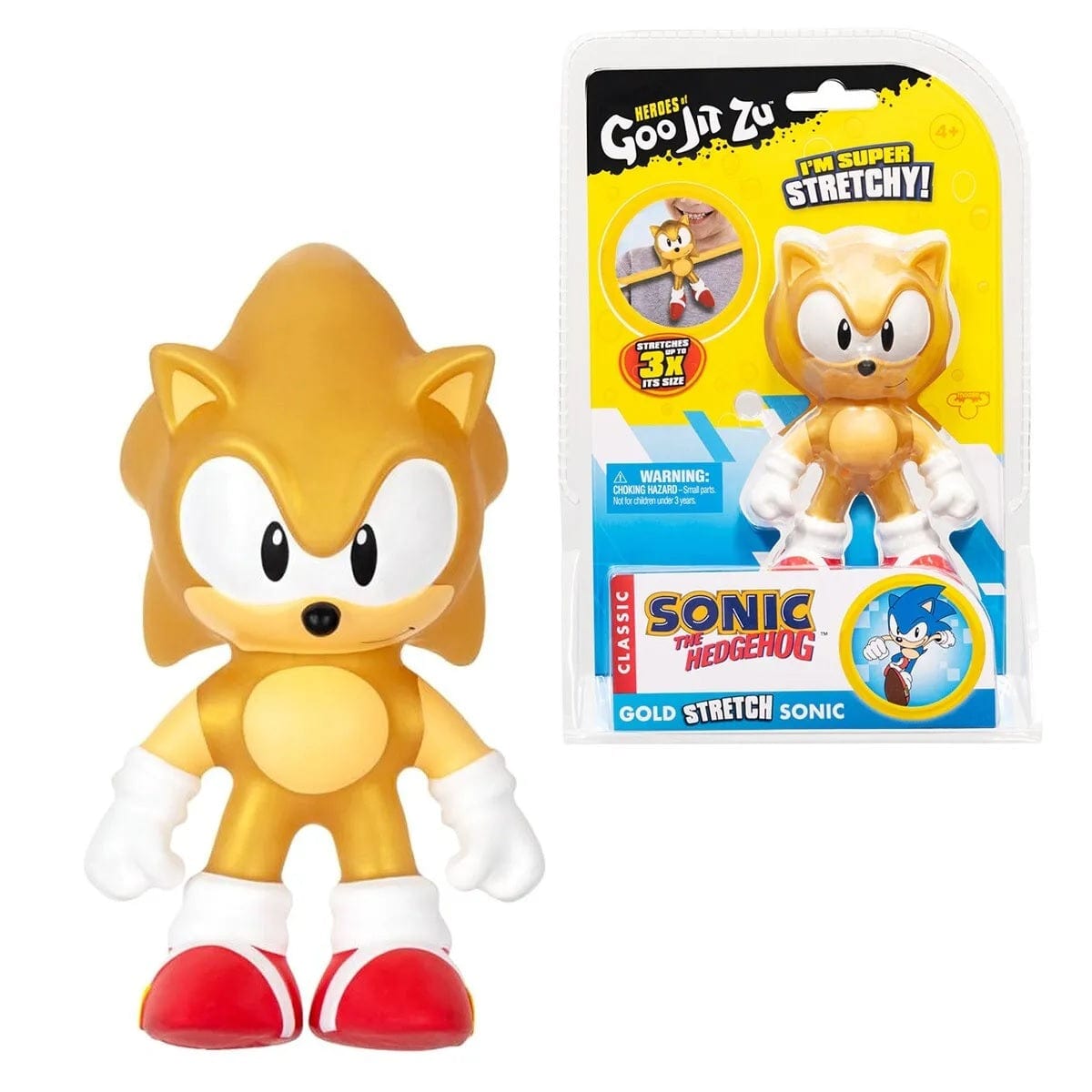 Goo Jit Zu Toys Heroes of Goo Jit Zu Sonic the Hedgehog - Gold Stretch Sonic