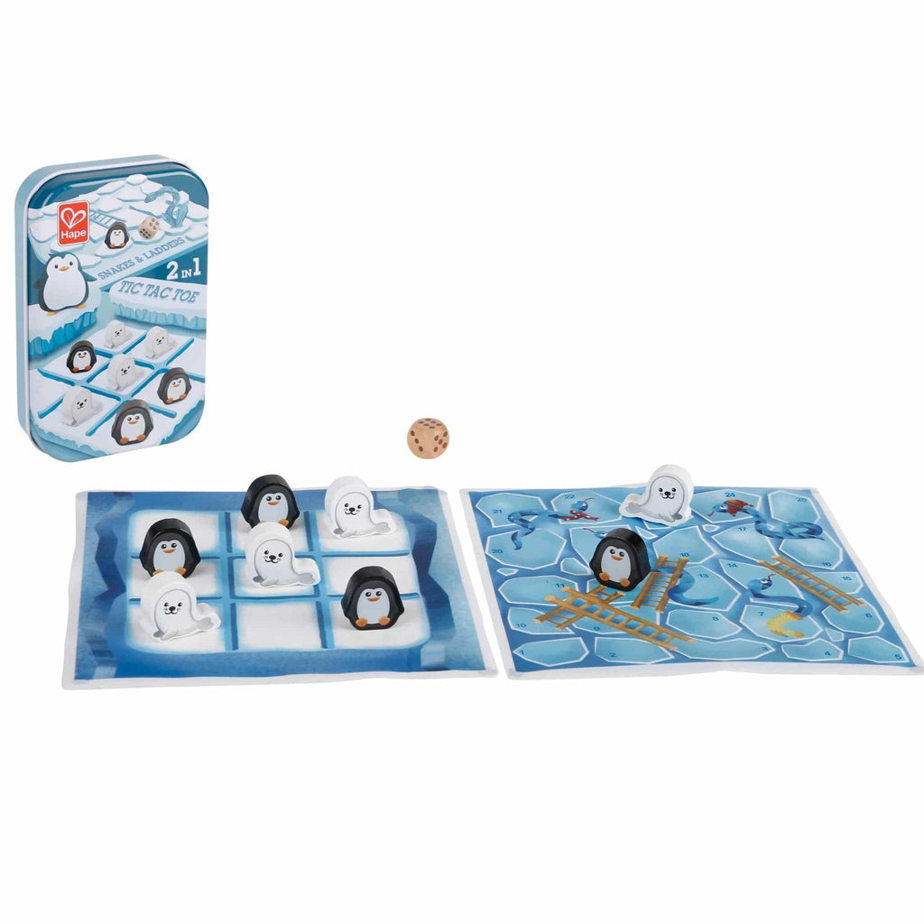 Hape Toys 2 In1-Tic Tac Toe/ Snakes & Ladders