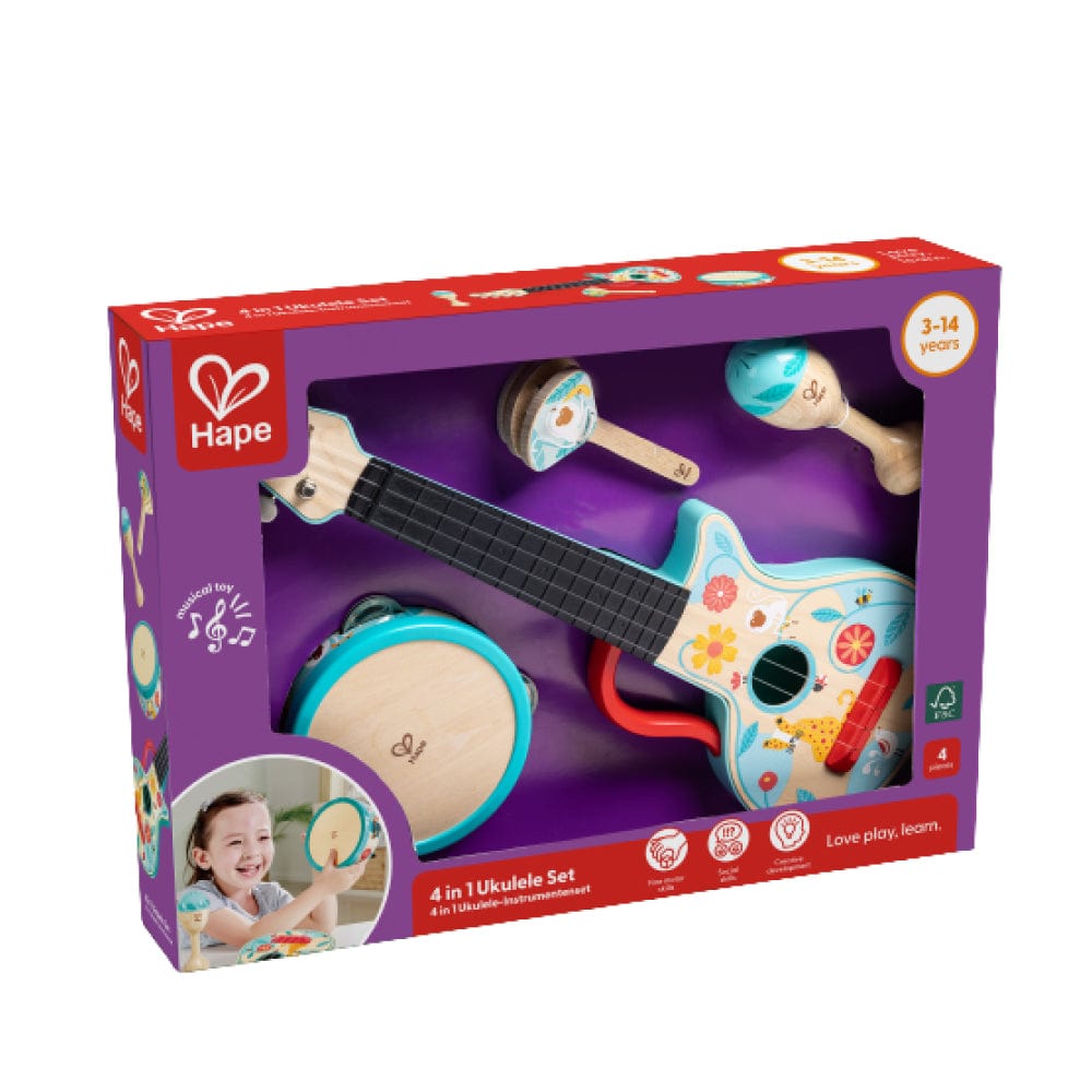 Hape Toys 4 in 1 Ukulele Set