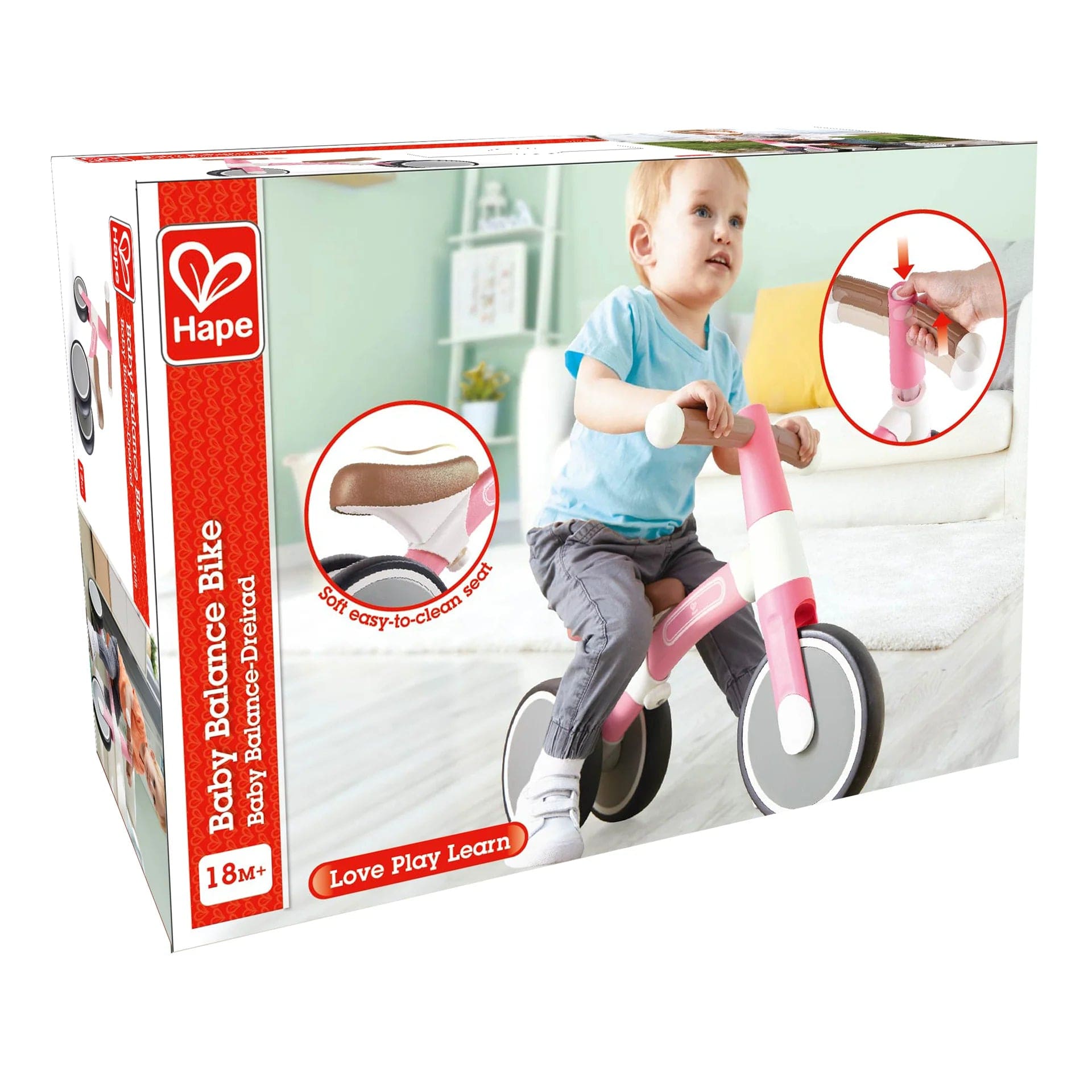 Hape Toys First Ride Balance Bike - Light Pink