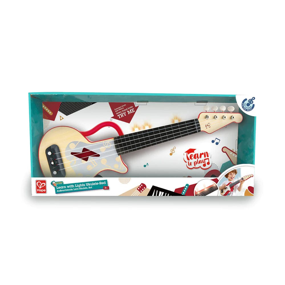 Hape Toys Learn with Lights Ukulele - Red