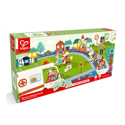 Hape Toys Rescue Vehicles Puzzle ( 80 x 20cm)