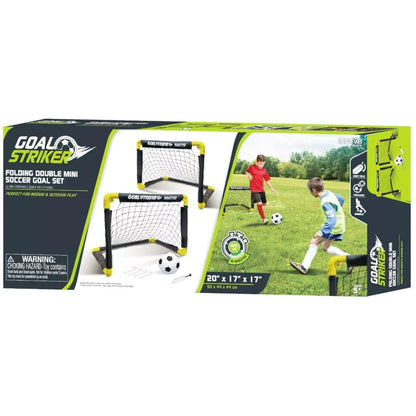 Hatim Toys Folding Double Mini Soccer Goal Set