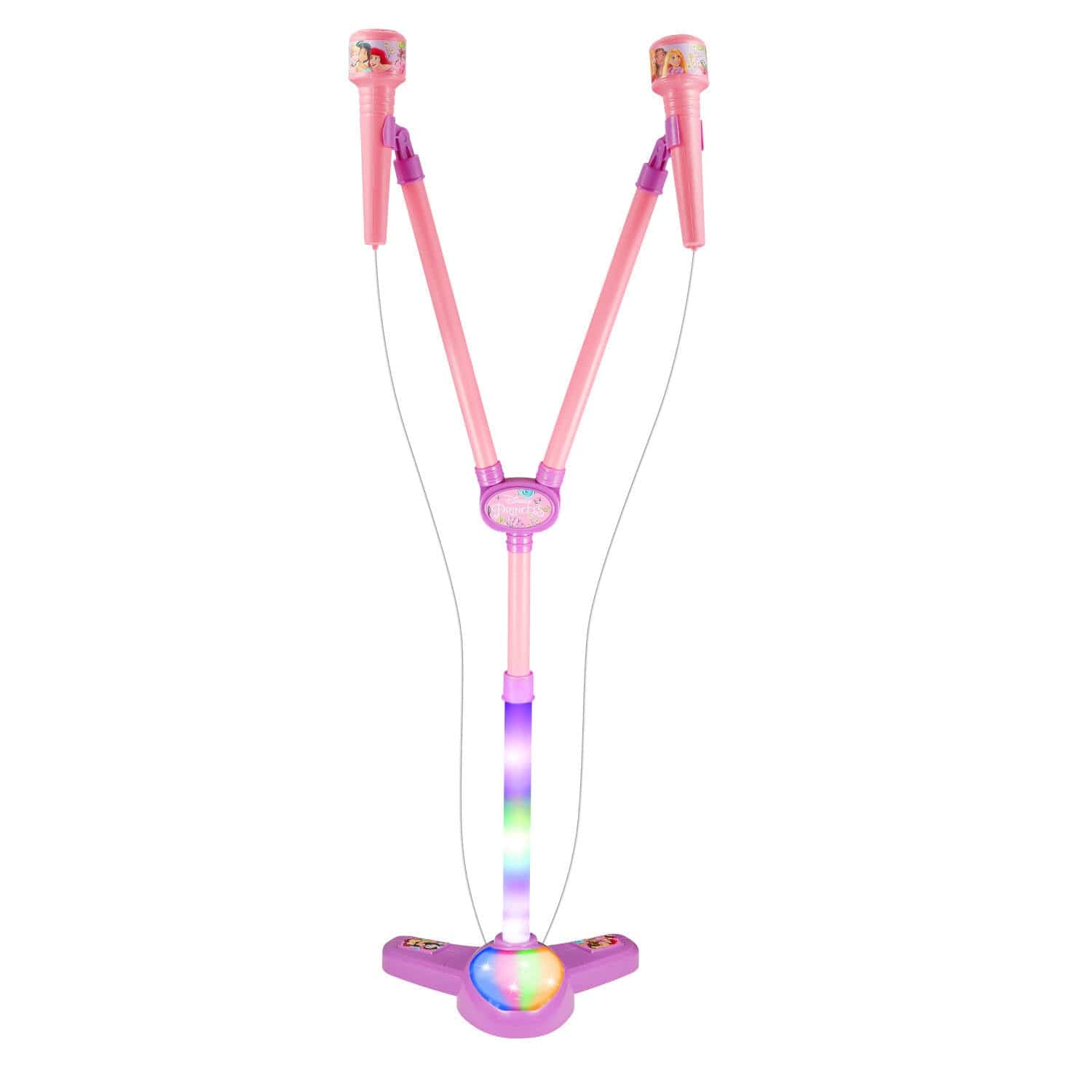 Hatim Toys Princess Rgb Double Mic Stand - Bluetooth Pink