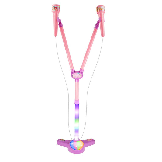 Hatim Toys Princess Rgb Double Mic Stand - Bluetooth Pink