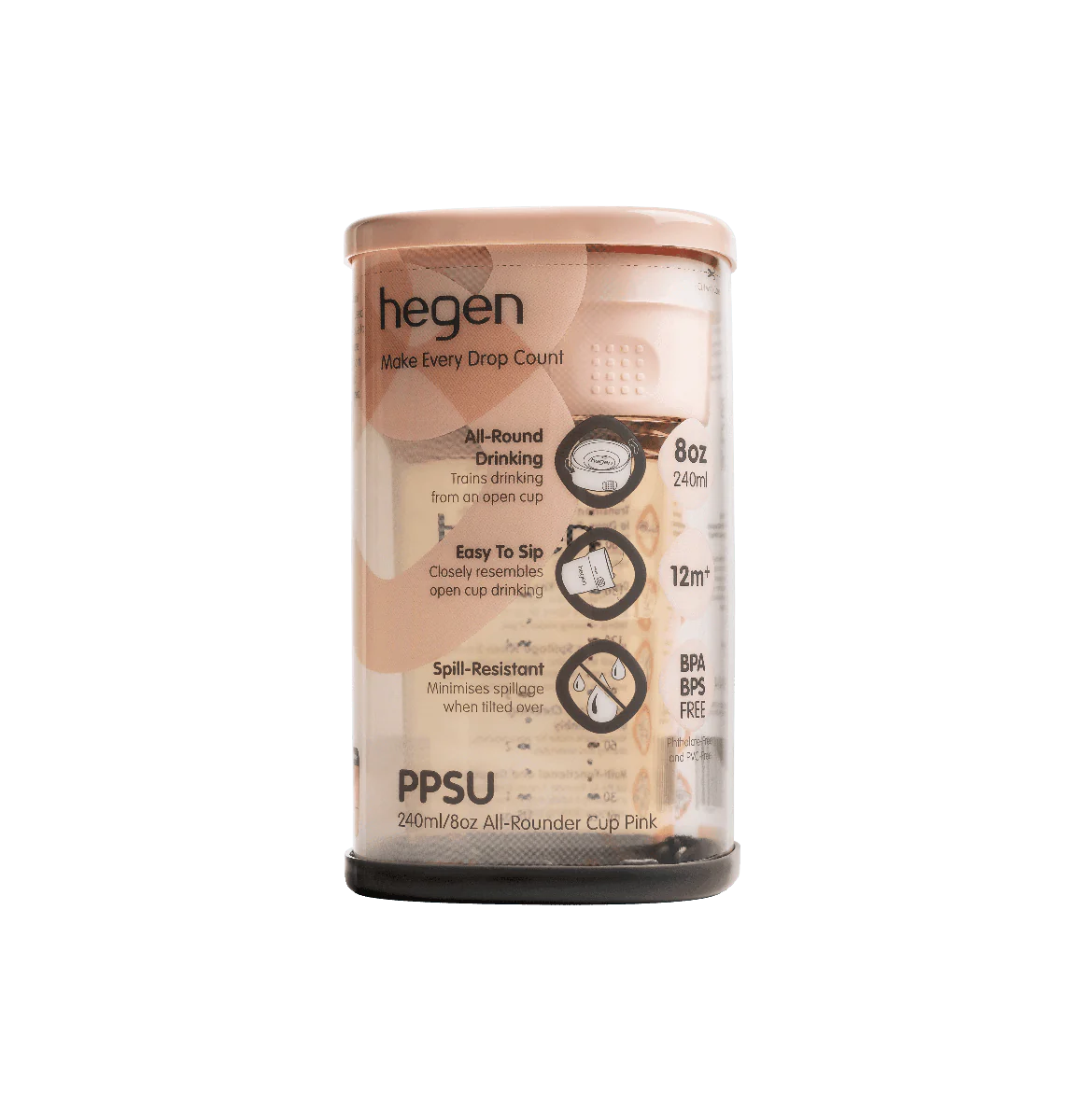 Hegen PCTO™ 240ml/8oz All-Rounder Cup PPSU - Pink
