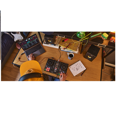 Hercules DJ Learning Kit w/ Inpulse 200 DJ Controller, 15 Watt Monitor Speakers and Sound-Isolating Headphones –2 Decks