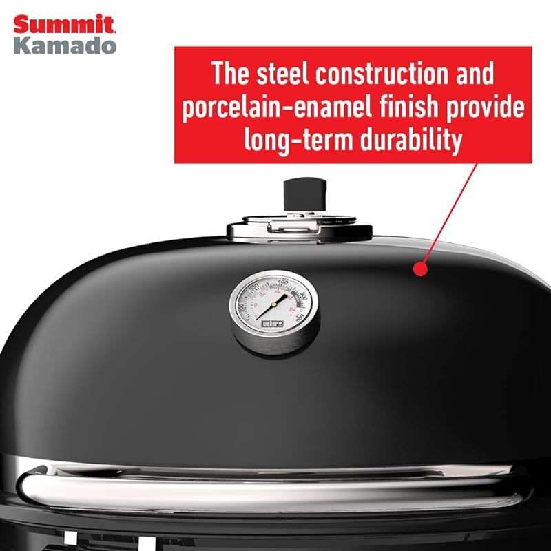 Weber 18201001 Summit Kamado E6 Charcoal Grill, Black