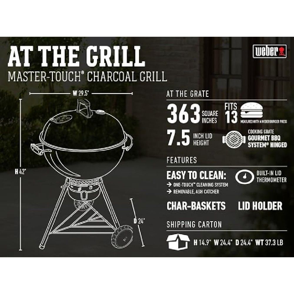 Weber® Master-Touch Charcoal Grill 22" Built-In Thermometer