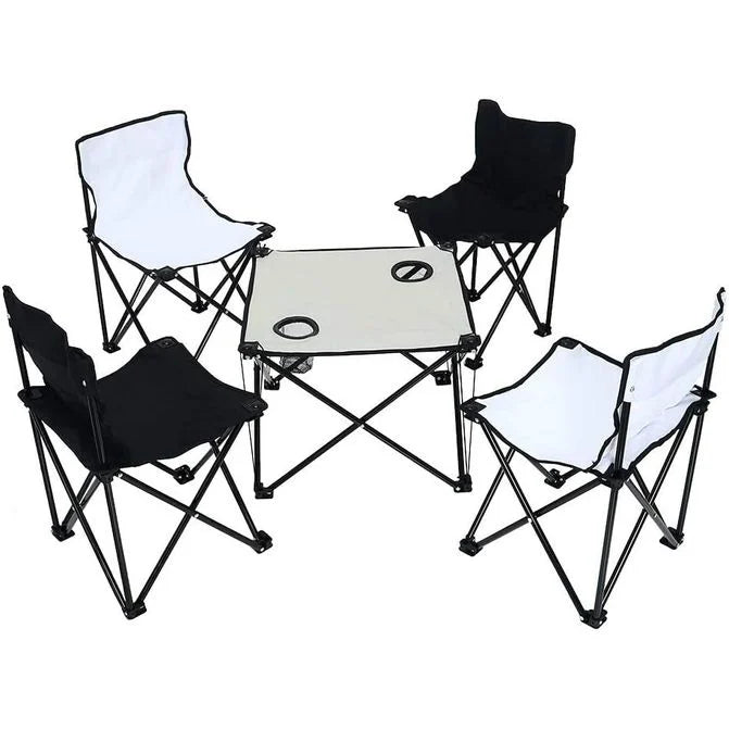 YATAI Set of 4 Folding Chairs With Folding Table