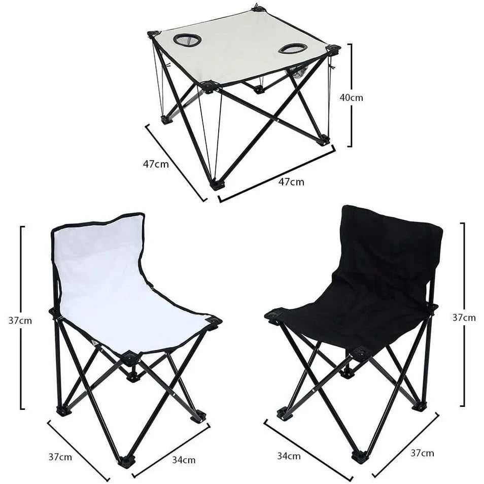 YATAI Set of 4 Folding Chairs With Folding Table