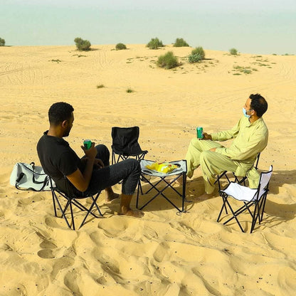 مجموعة ياتاي من 4 كراسي قابلة للطي مع طاولة قابلة للطي