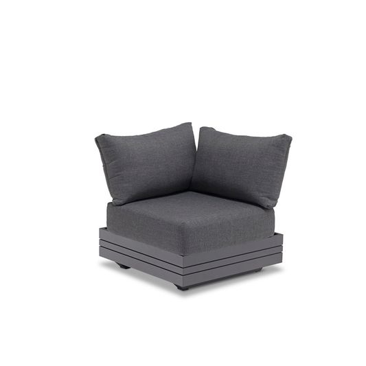 Largo Charcoal L-shaped 5-seater Sofa Set with Coffee & Side Table