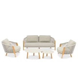 Haven Mocha 4-seater Sofa Set with Coffee Table Set