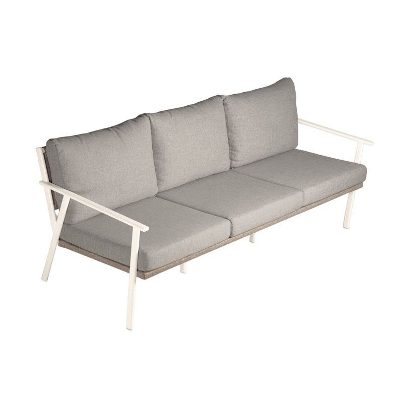 Seater Sofa Aluminum Frame covered in Rope Fiber with Rectangle Coffee Table