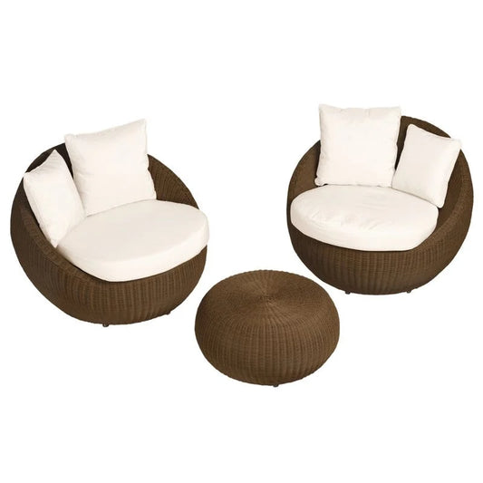 2 seater Sofa Set Aluminum Frame covered in Synthetic Rattan with Coffee Table