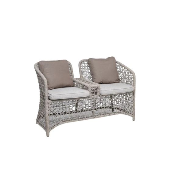 3 Seater Arm Chair Set Aluminum Frame covered in Synthetic Rope Fiber with Side Table