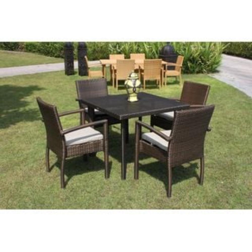 4 Seater Square Dining Table with 4 Dining Armchairs