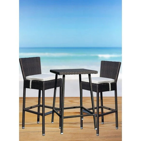 2 Seater Square Bar Table with 2 Bar Stools